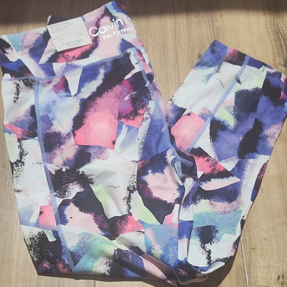 Calvin Klein Performance Multicolor Abstract Hight Waist 7/8 TIGHT